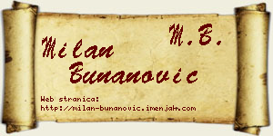 Milan Bunanović vizit kartica
